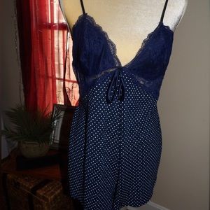 COPY - Victoria Secrets XL romper. Navy blue with white polka dots. Never worn.